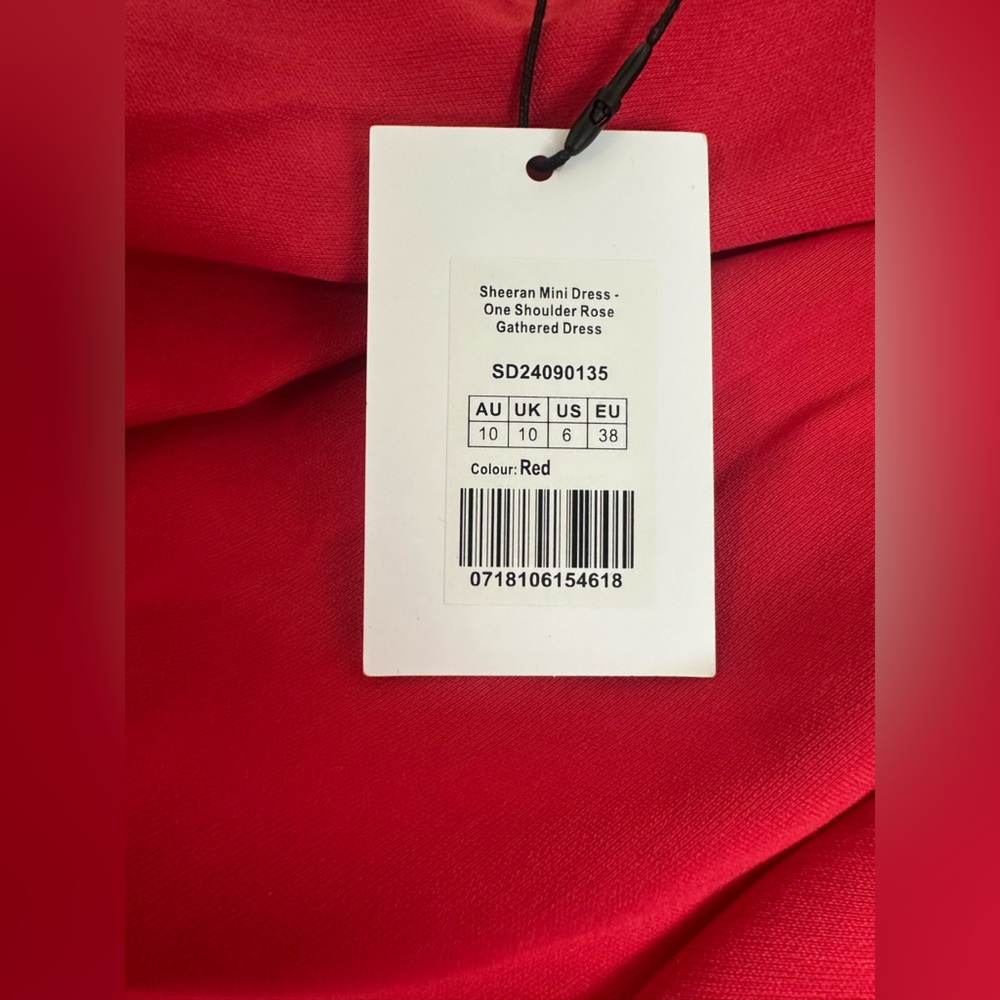 Red mini dress one shoulder showpo - Picture 7 of 8